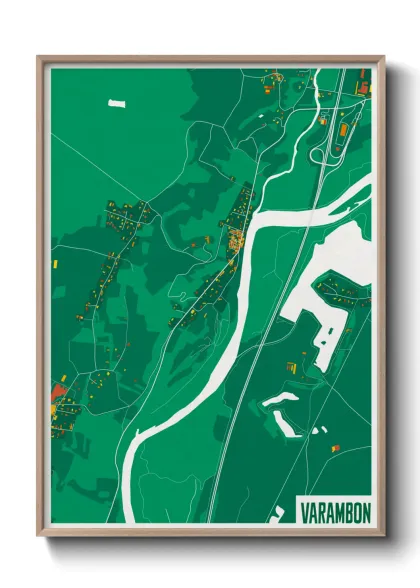 Une affiche de carte sur Varambon