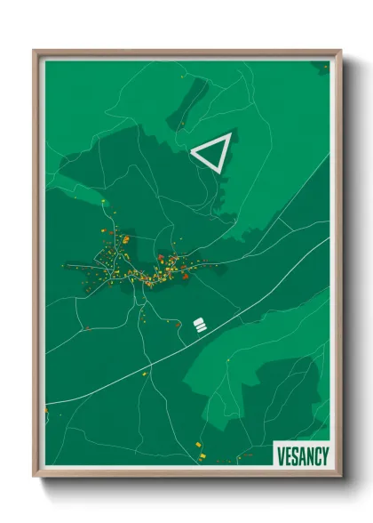 Une affiche de carte sur Vesancy