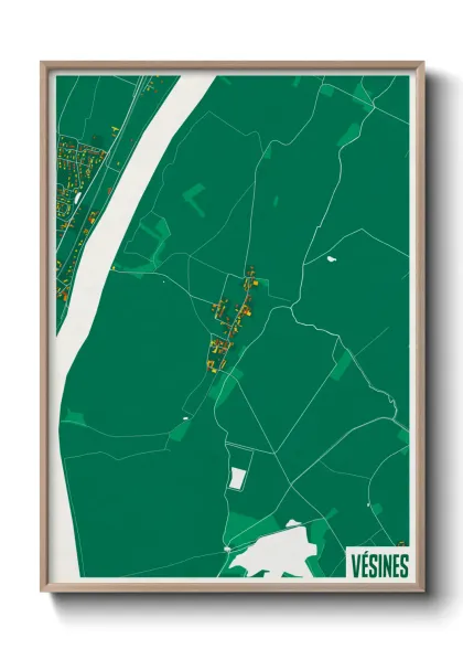 Une affiche de carte sur Vésines