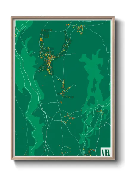 Une affiche de carte sur Vieu