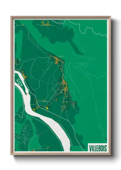 Une affiche de carte sur Villebois