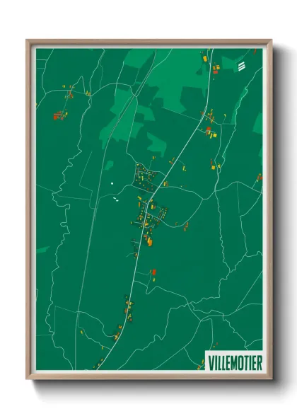 Une affiche de carte sur Villemotier
