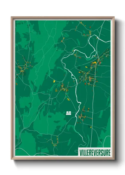 Une affiche de carte sur Villereversure
