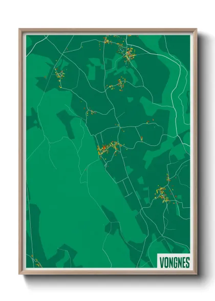 Une affiche de carte sur Vongnes