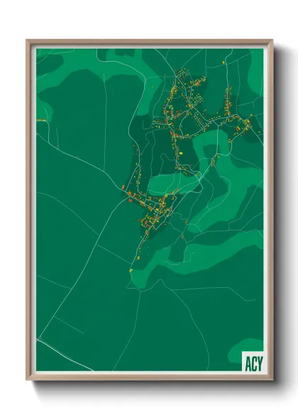 Une affiche de carte sur Acy