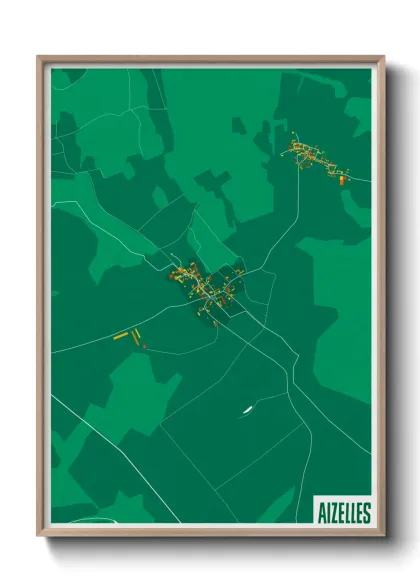 Une affiche de carte sur Aizelles
