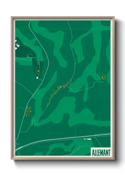 Une affiche de carte sur Allemant