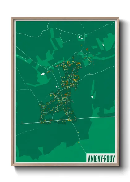 Une affiche de carte sur Amigny-Rouy