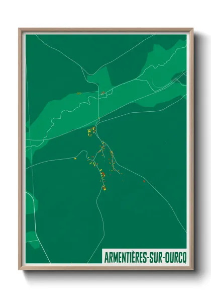 Une affiche de carte sur Armentières-sur-Ourcq