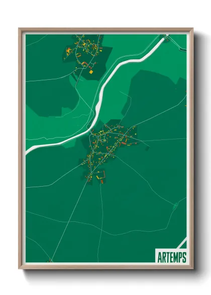 Une affiche de carte sur Artemps