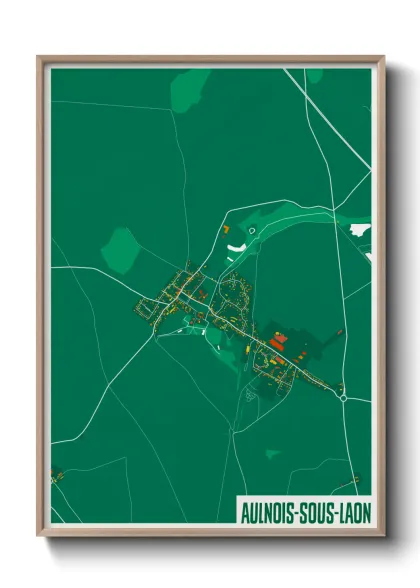 Une affiche de carte sur Aulnois-sous-Laon