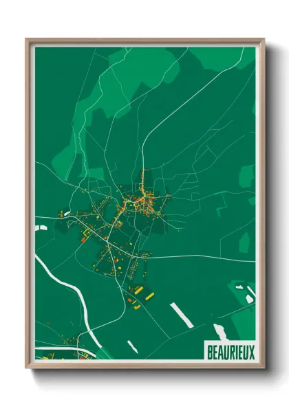 Une affiche de carte sur Beaurieux