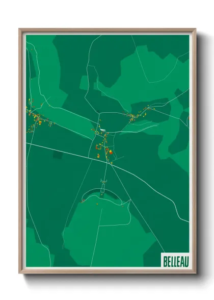Une affiche de carte sur Belleau
