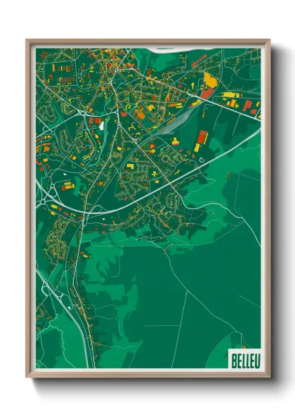 Une affiche de carte sur Belleu