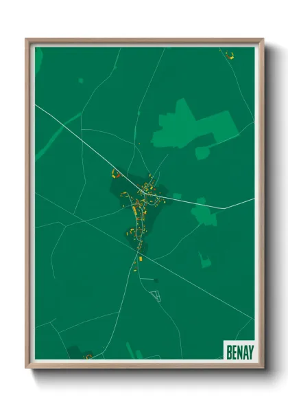 Une affiche de carte sur Benay