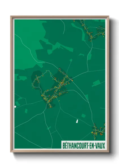 Une affiche de carte sur Béthancourt-en-Vaux