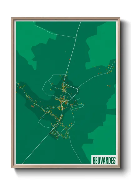 Une affiche de carte sur Beuvardes