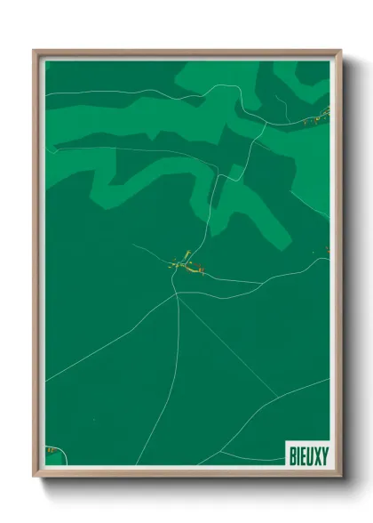 Une affiche de carte sur Bieuxy