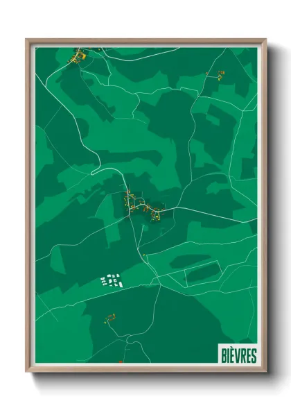 Une affiche de carte sur Bièvres