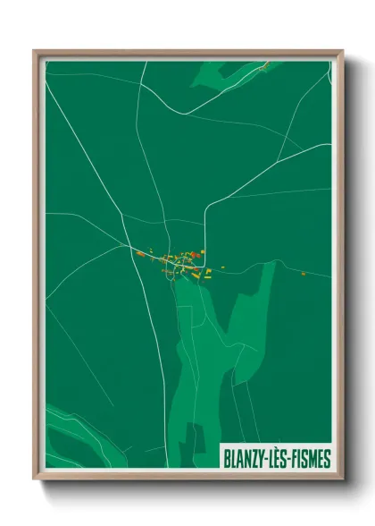 Une affiche de carte sur Blanzy-lès-Fismes