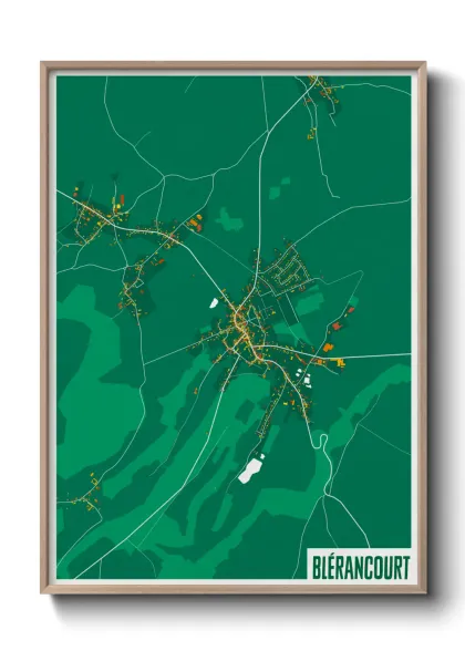 Une affiche de carte sur Blérancourt