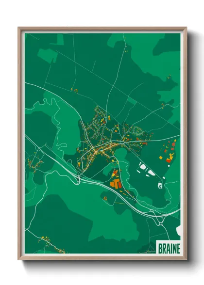 Une affiche de carte sur Braine