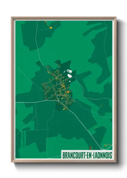 Une affiche de carte sur Brancourt-en-Laonnois