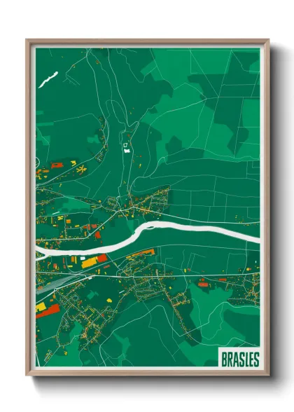 Une affiche de carte sur Brasles