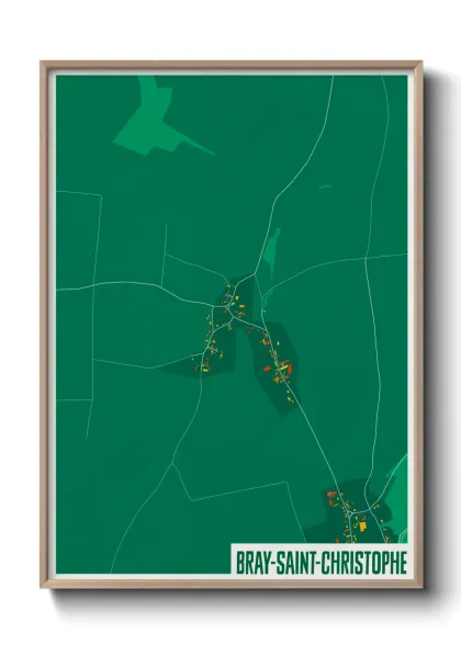 Une affiche de carte sur Bray-Saint-Christophe