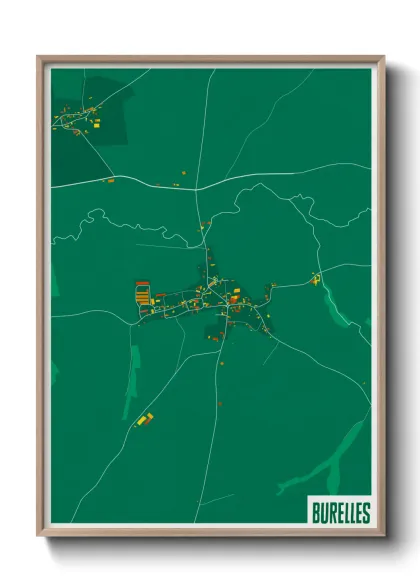 Une affiche de carte sur Burelles