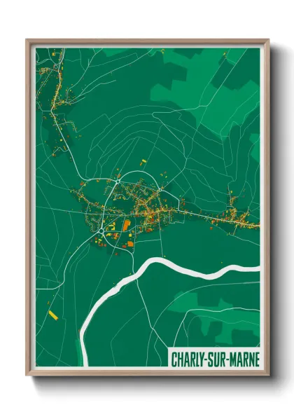 Une affiche de carte sur Charly-sur-Marne