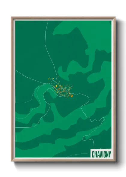 Une affiche de carte sur Chavigny