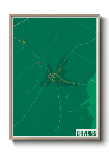 Une affiche de carte sur Chevennes