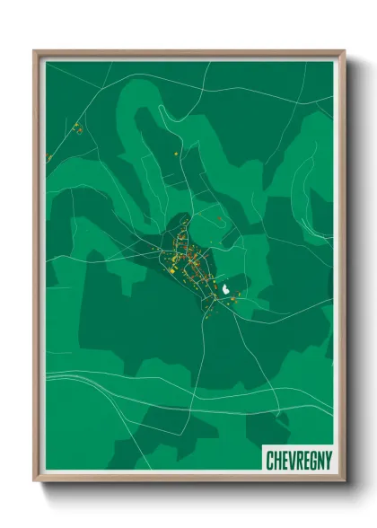 Une affiche de carte sur Chevregny