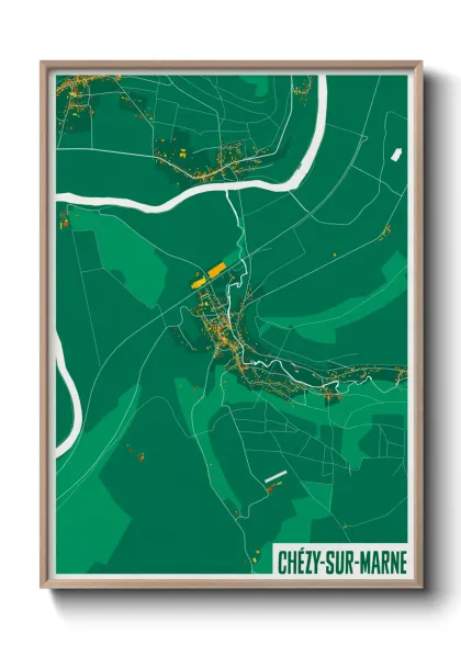 Une affiche de carte sur Chézy-sur-Marne