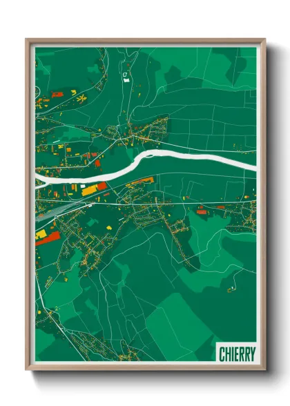 Une affiche de carte sur Chierry