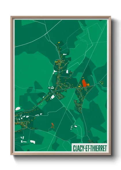 Une affiche de carte sur Clacy-et-Thierret