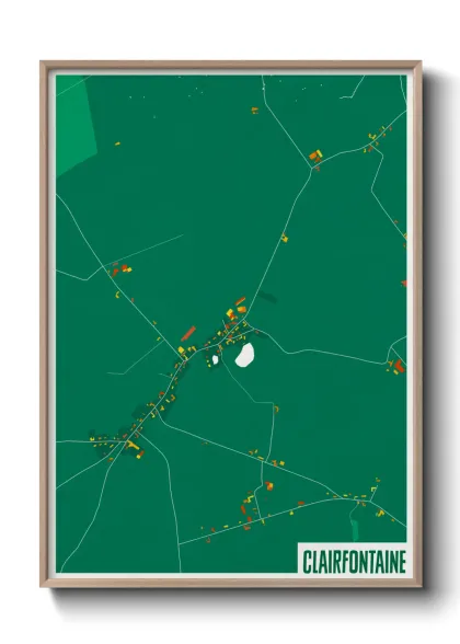 Une affiche de carte sur Clairfontaine