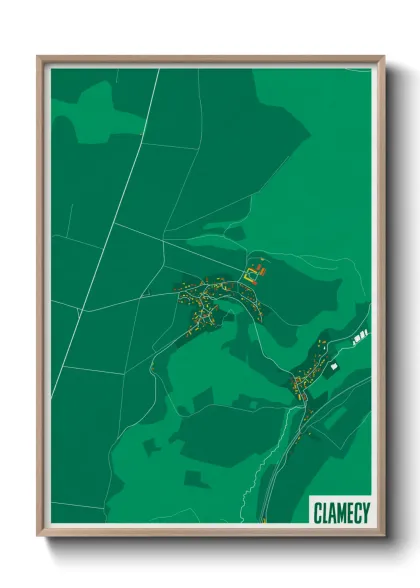 Une affiche de carte sur Clamecy
