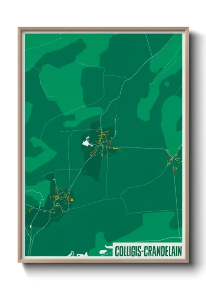 Une affiche de carte sur Colligis-Crandelain