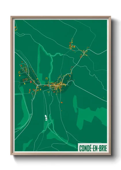 Une affiche de carte sur Condé-en-Brie