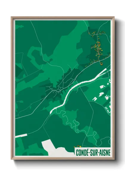 Une affiche de carte sur Condé-sur-Aisne