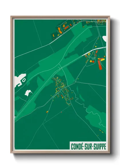 Une affiche de carte sur Condé-sur-Suippe