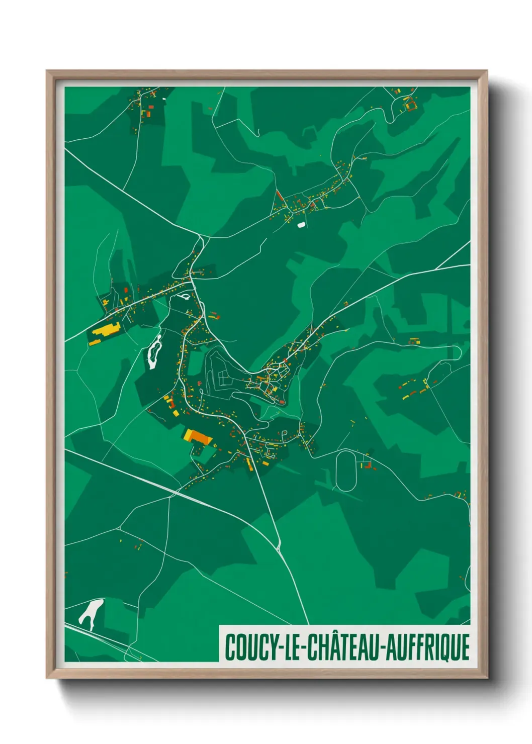 Un poster carteCoucy-le-Château-Auffrique