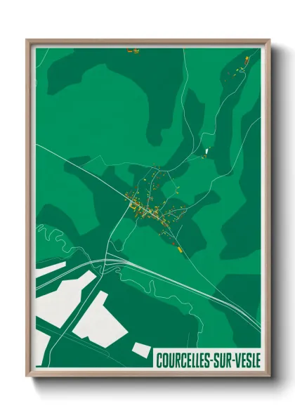 Une affiche de carte sur Courcelles-sur-Vesle