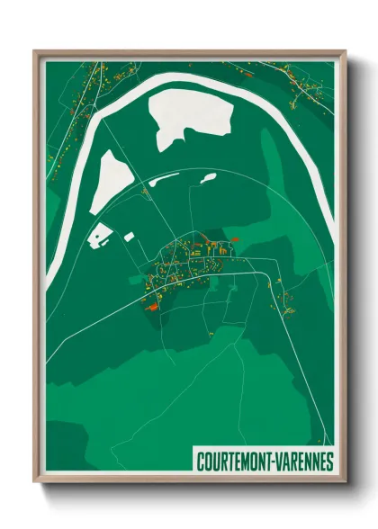 Une affiche de carte sur Courtemont-Varennes