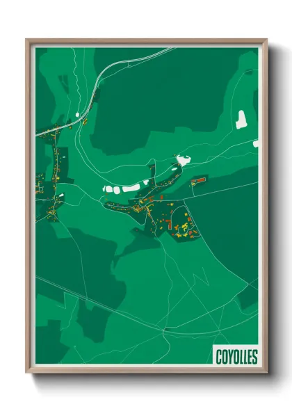 Une affiche de carte sur Coyolles