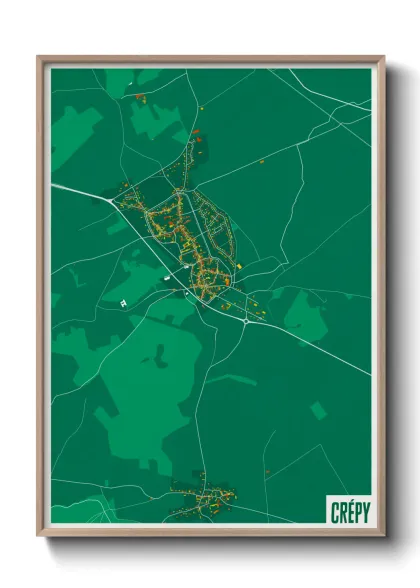 Une affiche de carte sur Crépy