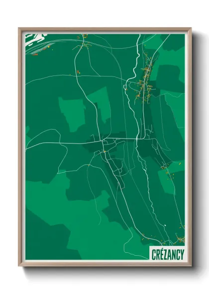 Une affiche de carte sur Crézancy