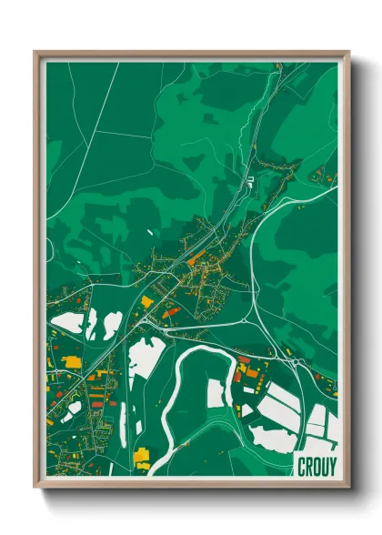 Une affiche de carte sur Crouy